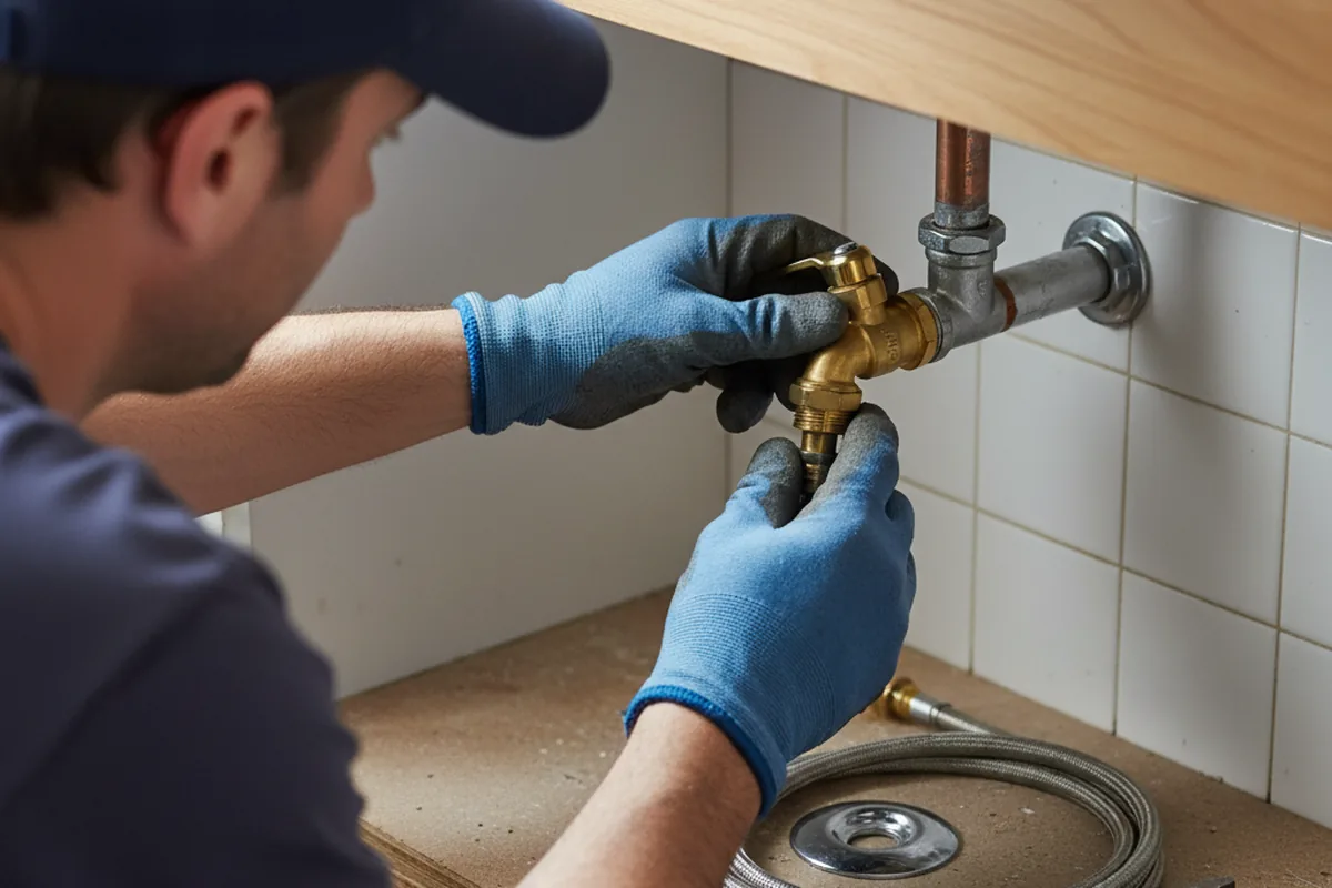 Shutoff valve and fitting work during Emergency Plumbing in Orange